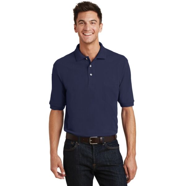 Port Authority Heavyweight Cotton Pique Polo with Pocket Thumbnail