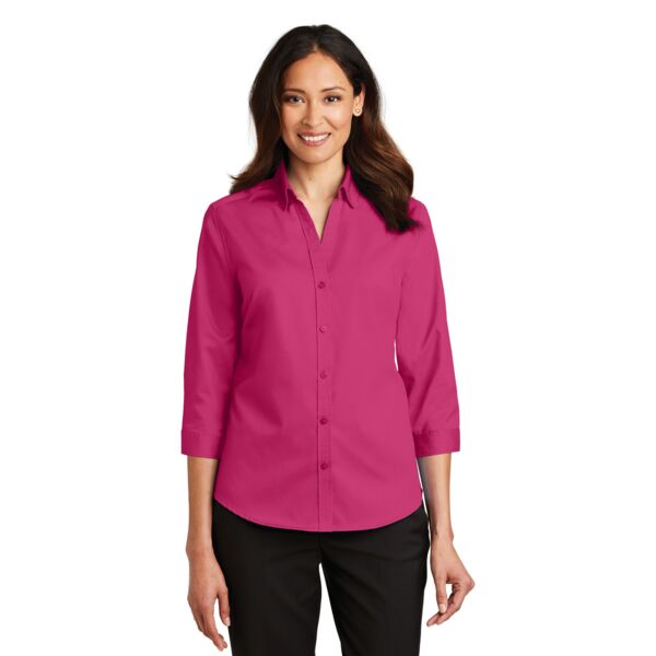Port Authority Ladies 3/4 Sleeve SuperPro  Twill Shirt Thumbnail