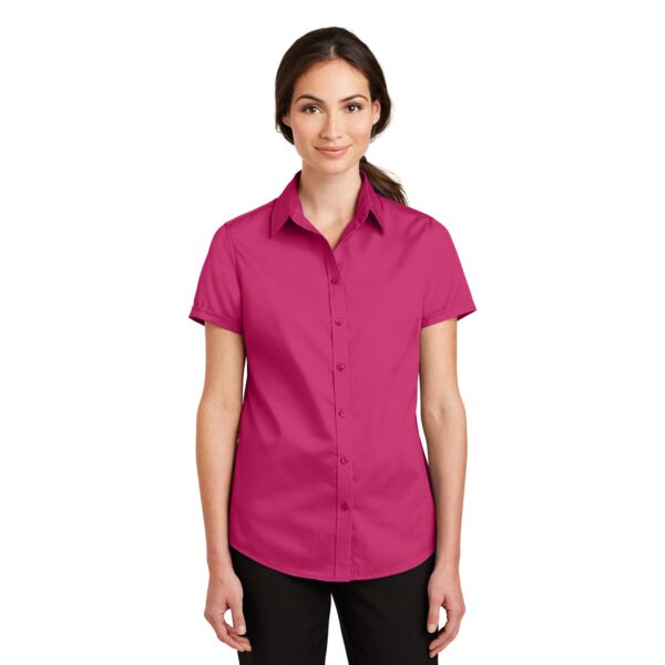 Port Authority Ladies Short Sleeve SuperPro  Twill Shirt Thumbnail