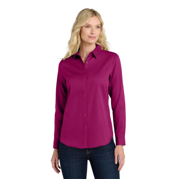 Port Authority Ladies Long Sleeve SuperPro React  Twill Shirt Thumbnail
