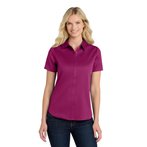 Port Authority Ladies Short Sleeve SuperPro React  Twill Shirt Thumbnail