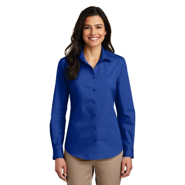 Port Authority Ladies Long Sleeve Carefree Poplin Shirt Thumbnail