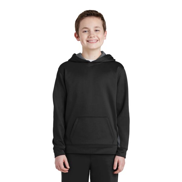 Sport-Tek Youth Sport Wick ® Fleece Colorblock Hooded Pullover Thumbnail