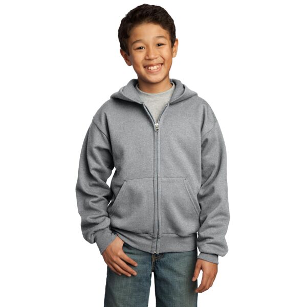Port & Company Youth Core Fleece Full Zip Hooded Sweatshirt Thumbnail