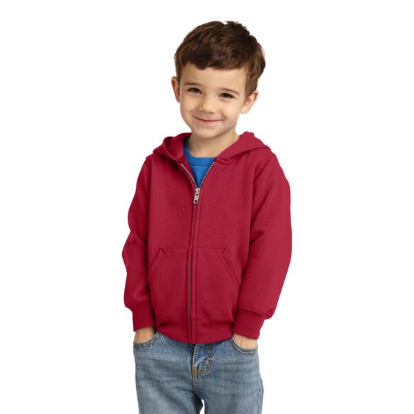 Port & Company Toddler Core Fleece Full Zip Hooded Sweatshirt Thumbnail