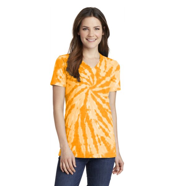 Port & Company Ladies Tie Dye V Neck Tee Thumbnail