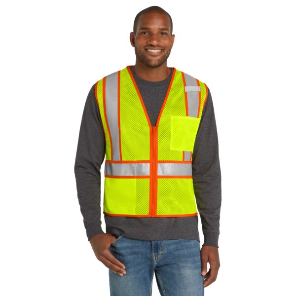 Corner Stone Ansi 107 Class 2 Mesh Zippered Two Tone Vest Thumbnail