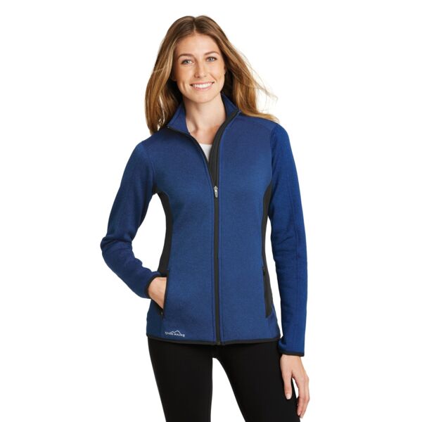 Eddie Bauer Ladies Full Zip Heather Stretch Fleece Jacket Thumbnail
